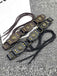 Vintage Metal Buckle Lace-Up Leather Belt - vintage fashion, retro style