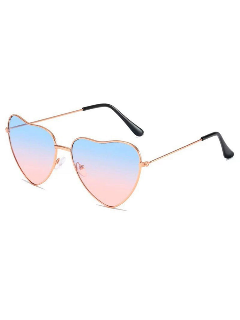 She finds her 1950s story in this Vintage Metal Heart Frame Sunglasses