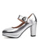 Vintage Metallic Color PU Leather Chunky Heels: timeless 1950s elegance she makes her own