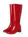 Vintage Patent Leather Block Heel Knee-High Boots - vintage shoes, retro heels