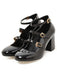 She finds her 1950s story in this Vintage Patent Leather Buckle High Heels