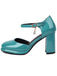 Vintage Patent leather Ankle-Strap Block Heel Pumps - vintage shoes, retro heels