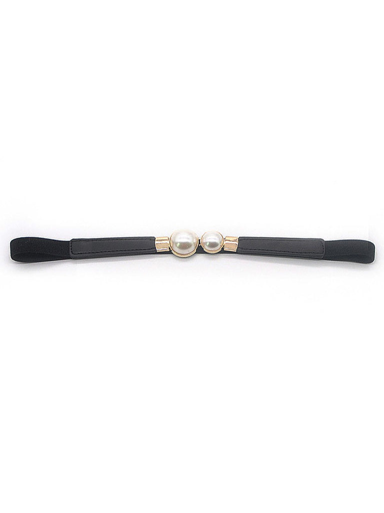 Vintage Pearl Buckle Thin Belt - vintage fashion, retro style