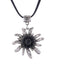 Vintage Rhinestone Edelweiss Dangle Necklace - vintage fashion, retro style