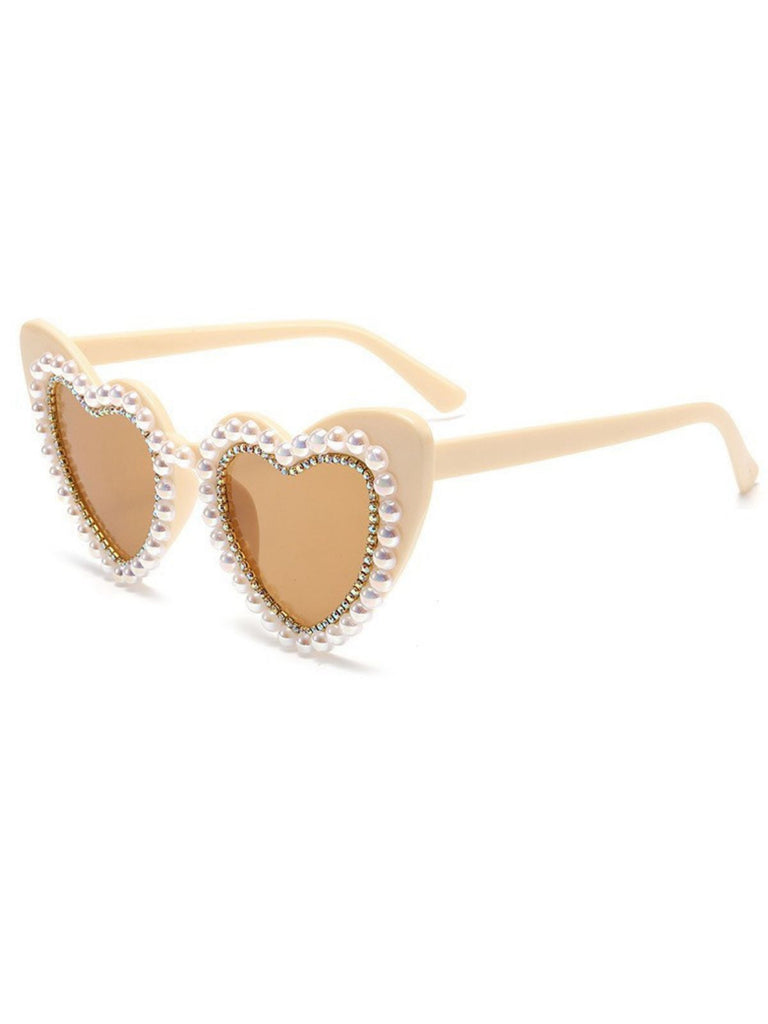 Vintage Rhinestone Heart Frame Sunglasses — 1950s style that transcends decades
