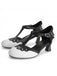 Vintage Round-Toe T-Strap Chunky Heels - vintage fashion, retro style, classic elegance for vintage lovers