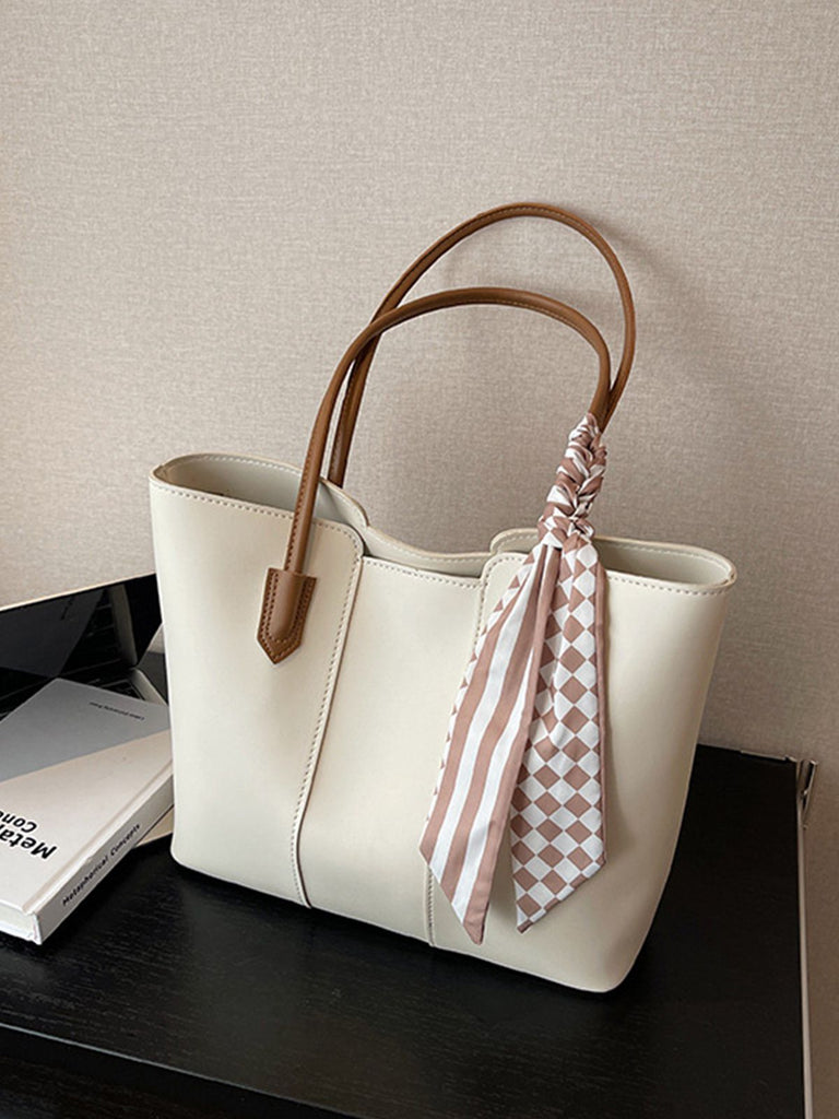 Vintage Scarf-Tied Shoulder Tote Bag - vintage fashion, retro style