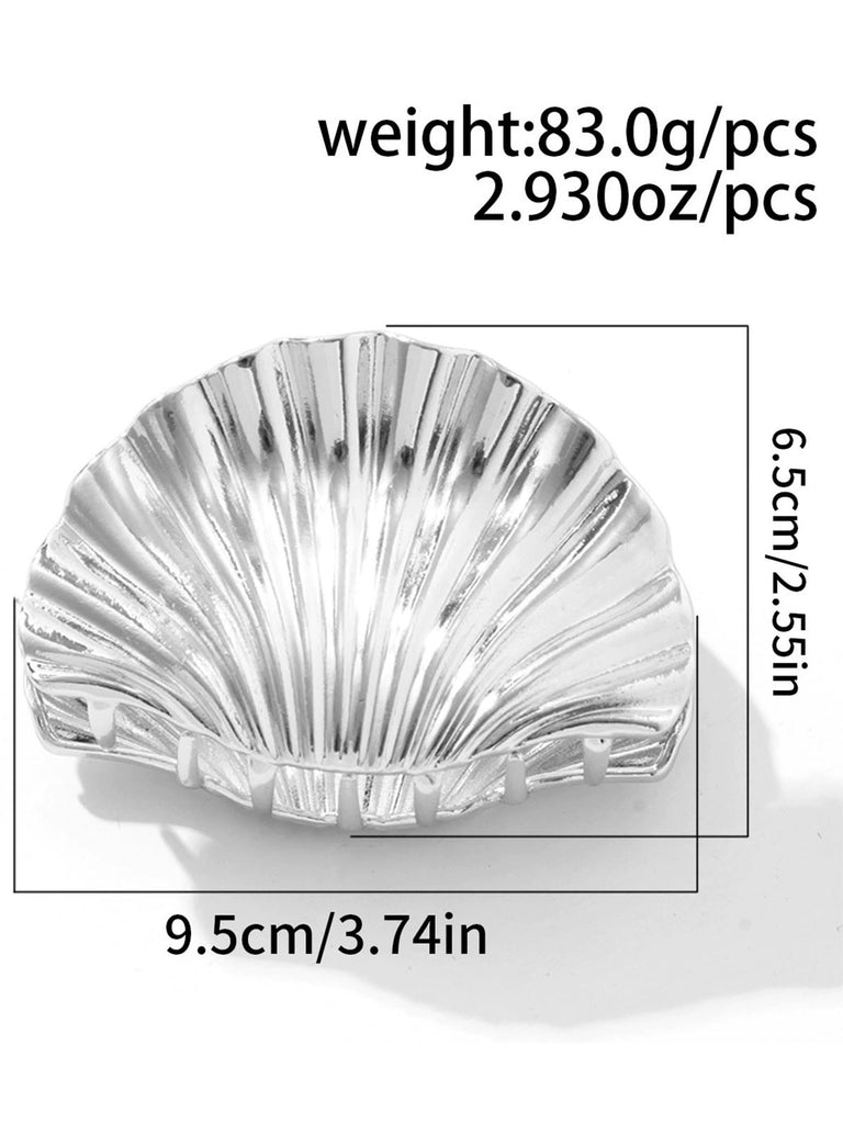 Vintage Shell Shape Metal Hair Clutch - vintage fashion, retro style