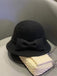 Vintage Solid Faux Wool Bowknot Cloche Hat - vintage fashion, retro style
