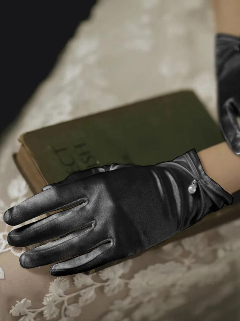 This Vintage Solid Stretch Satin Short Gloves carries 1950s stories waiting to be told