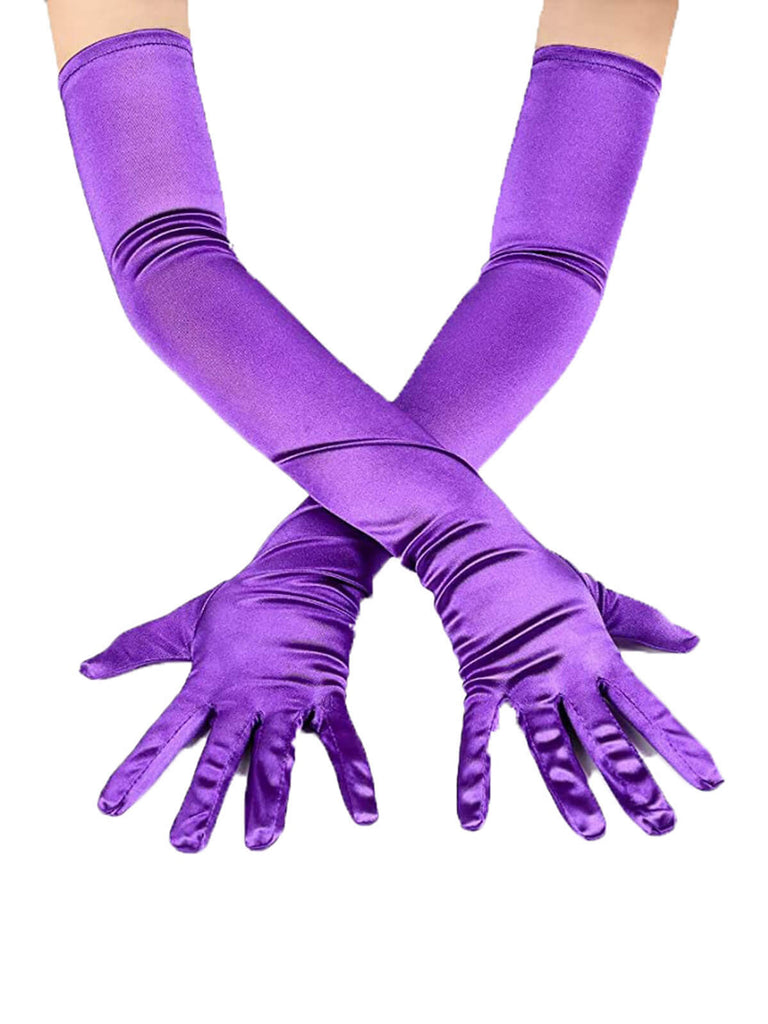 Vintage Solid Satin Long Gloves — vintage elegance for the modern woman