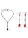 Vintage Teardrop Chain Punk Earrings & Necklace - vintage fashion, retro style