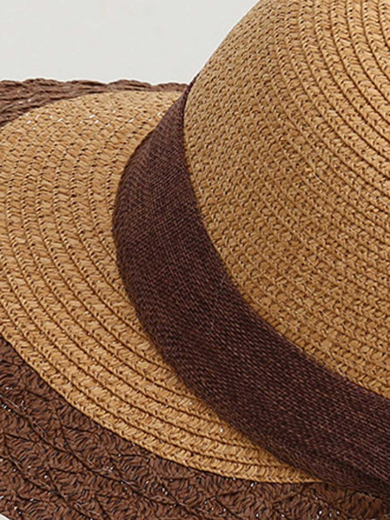 Vintage Two-Tone Straw Sun Hat - vintage fashion, retro style