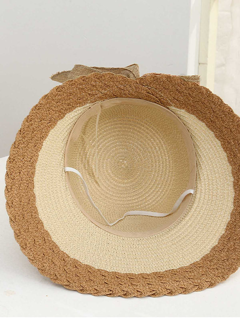 Vintage Two-Tone Straw Sun Hat - vintage fashion, retro style