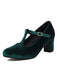 Vintage Velvet T-Strap Chunky Heel Shoes: timeless 1950s elegance she makes her own
