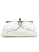 Vintage White Pleated Evening Clutch Bag - vintage fashion, retro style, pure white