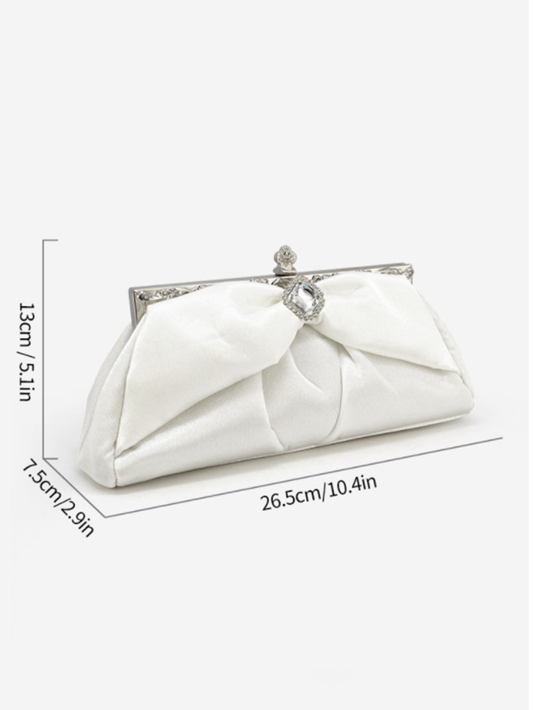 Vintage White Pleated Evening Clutch Bag - vintage fashion, retro style, pure white