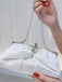 Vintage White Pleated Evening Clutch Bag - vintage fashion, retro style, pure white