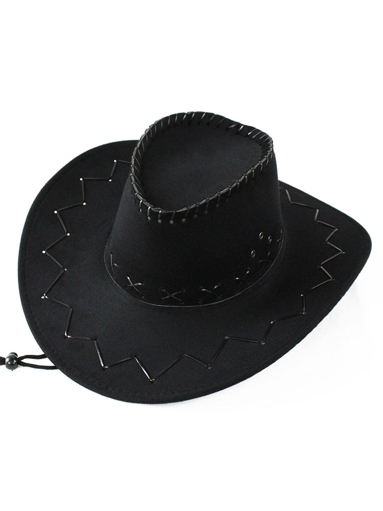 Western Cowboy Felt Stitching Suede Hat: beautiful vintage fashion, retro style, classic elegance with timeless appeal