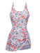 She's wearing White 1930s Floral Wide Strap Swimsuit and the whole beach remembers the 1930s