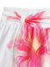 White 1930s Lily Floral Halter Wrap Mesh Skirt Bikini Set: beautiful vintage skirt, retro style, swing skirt with timeless appeal