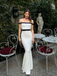 White 1930s Off-Shoulder Fishtail Dress: where 1930s romance meets her modern spirit