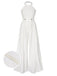 White 1930s Solid Chain Embellished Halter Jumpsuit, vintage romper, retro jumpsuit - perfect for women who love vintage and retro fashion