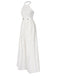 White 1930s Solid Chain Embellished Halter Jumpsuit, vintage romper, retro jumpsuit - perfect for women who love vintage and retro fashion