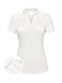 She pairs this White 1930s Solid Keyhole-Neck Satin Blouse with confidence and 1930s charm