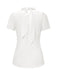 This 2PCS 1930s White Satin Blouse & Gray Pinstripes Pants brings 1930s soul to her everyday