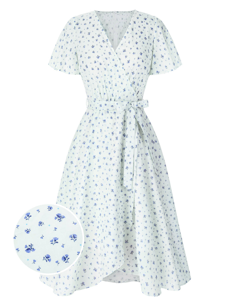 1940s Cotton Slanted Tie Floral | 1940s | vintage dress, retro fashion