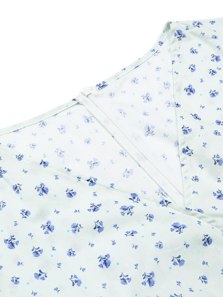 1940s Cotton Slanted Tie Floral | 1940s | vintage dress, retro fashion