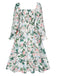 White 1940s Floral Pleated Belt Dress, vintage dress, retro fashion, floral print - perfect for women who love vintage and retro fashion