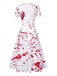 White 1940s Halloween Bloodstains V-Neck Dress, vintage dress, retro fashion - perfect for women who love vintage and retro fashion