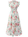 White 1940s Sleeveless Floral Ruffles Dress — vintage elegance for the modern woman