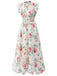 White 1940s Sleeveless Floral Ruffles Dress: timeless style reimagined