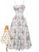 White 1940s Slip Floral Corset Tea Dress - vintage dress, retro fashion, pure white