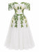 [Pre-Sale] White 1950s Floral Vintage Classic Dress 4