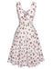 White 1950s Cherry Bow Sweetheart Neck Dress, vintage dress, retro fashion, rockabilly, pin-up fashion - perfect for women who love vintage and retro fashion