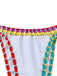 White 1950s Colorful Knit Halter Bikini Set | vintage swimwear, retro swimsuit, pin-up style - perfect for retro fashion enthusiasts