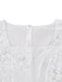 White 1950s Floral Embroidered Lace Square Neck Dress - vintage dress, retro fashion, elegant style for vintage lovers