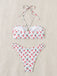 White 1950s Halter Cherry Bikini Set - vintage fashion, retro style, pure white