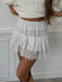 White 1960s Solid Lace Pleated Skirt - vintage skirt, retro style for vintage lovers