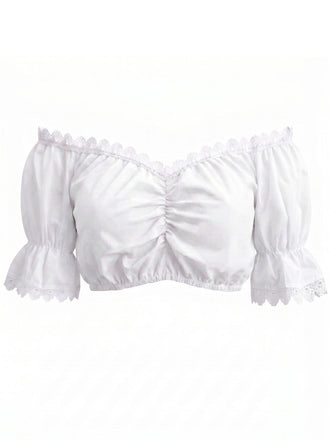 White 1950s Lace Vintage Classic Top