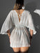 White 1950s Solid Cap Sleeve Beach Cover Up - vintage fashion, retro style, pure white