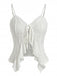 White 1950s Solid Crop Lace-Up Top, vintage top, retro blouse - perfect for women who love vintage and retro fashion