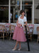 Red 1940s Buttoned Stripes Skirt - vintage skirt, retro style for vintage lovers