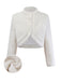 White 1960s Faux-Wool Stand Collar Jacket - vintage fashion, retro style, pure white