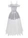 White 1960s Halloween Zombie Bride Lace Mesh Dress - vintage dress, retro fashion, pure white