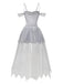 White 1960s Halloween Zombie Bride Lace Mesh Dress - vintage dress, retro fashion, pure white